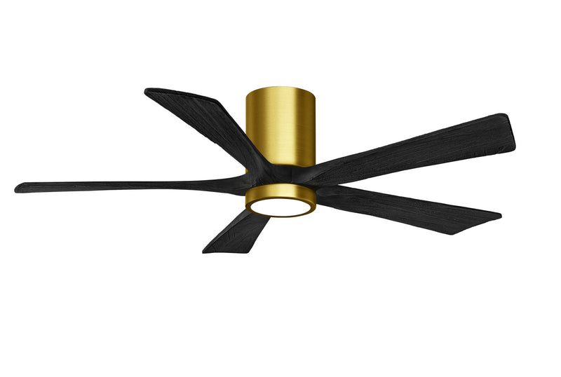 Matthews Fan Company Irene IR5HLK-BRBR-BK-52 52``Ceiling Fan, Brushed Brass Finish - LightingWellCo