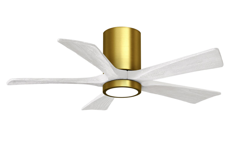 Matthews Fan Company Irene IR5HLK-BRBR-MWH-42 42``Ceiling Fan, Brushed Brass Finish - LightingWellCo