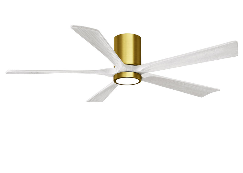 Matthews Fan Company Irene IR5HLK-BRBR-MWH-60 60``Ceiling Fan, Brushed Brass Finish - LightingWellCo