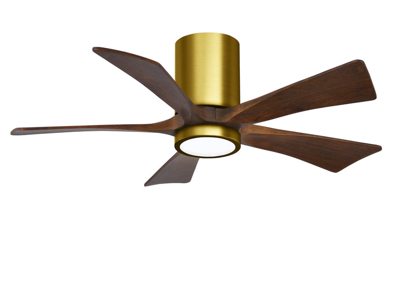 Matthews Fan Company Irene IR5HLK-BRBR-WA-42 42``Ceiling Fan, Brushed Brass Finish - LightingWellCo