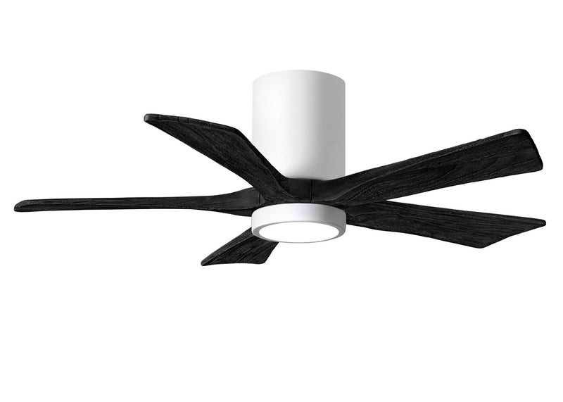 Matthews Fan Company Irene IR5HLK-WH-BK-42 42``Ceiling Fan, Gloss White Finish - LightingWellCo