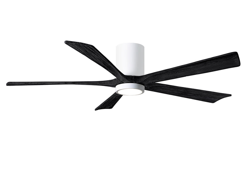 Matthews Fan Company Irene IR5HLK-WH-BK-60 60``Ceiling Fan, Gloss White Finish - LightingWellCo