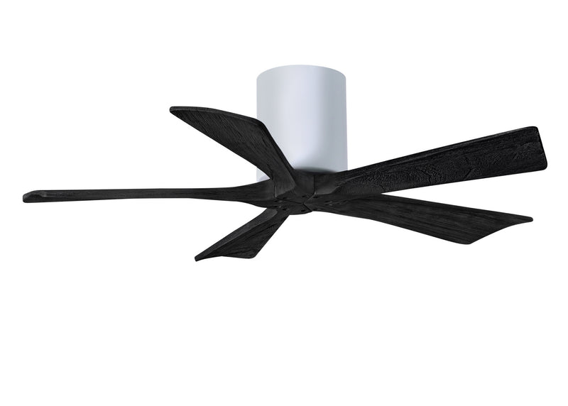 Matthews Fan Company Irene IR5H-WH-BK-42 42``Ceiling Fan, Gloss White Finish - LightingWellCo