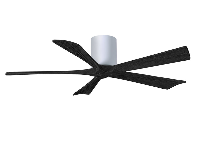 Matthews Fan Company Irene IR5H-WH-BK-52 52``Ceiling Fan, Gloss White Finish - LightingWellCo