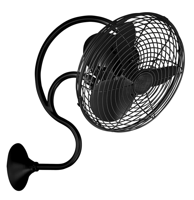 Matthews Fan Company Melody ME-BK Wall Fan, Matte Black Finish - LightingWellCo