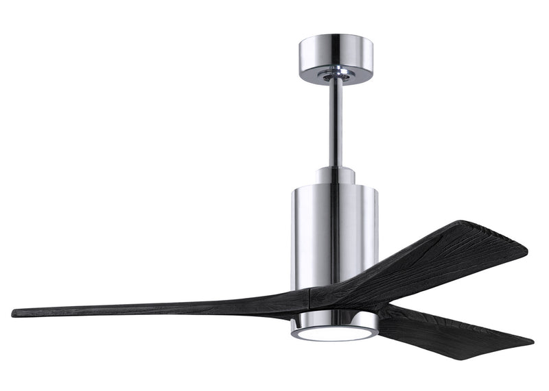 Matthews Fan Company Patricia PA3-CR-BK-52 52``Ceiling Fan, Polished Chrome Finish - LightingWellCo