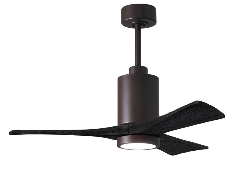 Matthews Fan Company Patricia PA3-TB-BK-42 42``Ceiling Fan, Textured Bronze Finish - LightingWellCo