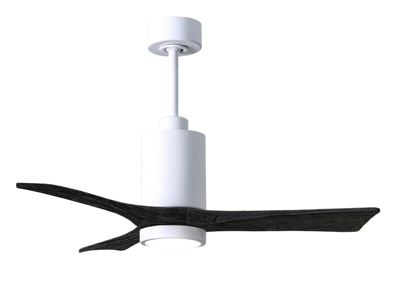 Matthews Fan Company Patricia PA3-WH-BK-42 42``Ceiling Fan, Gloss White Finish - LightingWellCo