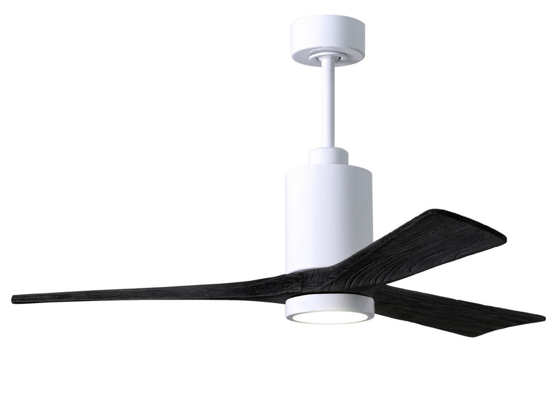 Matthews Fan Company Patricia PA3-WH-BK-52 52``Ceiling Fan, Gloss White Finish - LightingWellCo