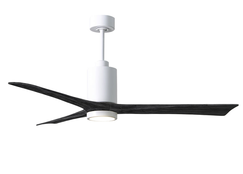 Matthews Fan Company Patricia PA3-WH-BK-60 60``Ceiling Fan, Gloss White Finish - LightingWellCo