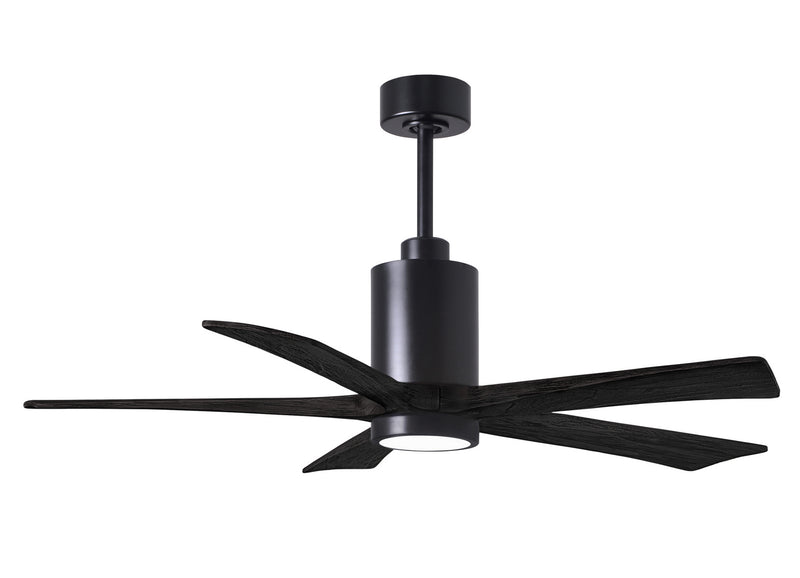 Matthews Fan Company Patricia PA5-BK-BK-52 52``Ceiling Fan, Matte Black Finish - LightingWellCo