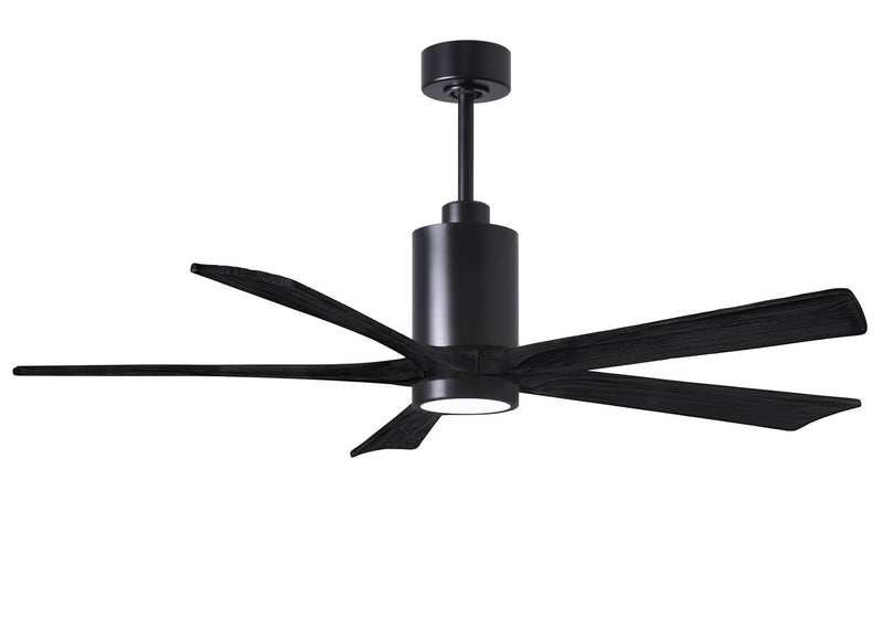 Matthews Fan Company Patricia PA5-BK-BK-60 60``Ceiling Fan, Matte Black Finish - LightingWellCo