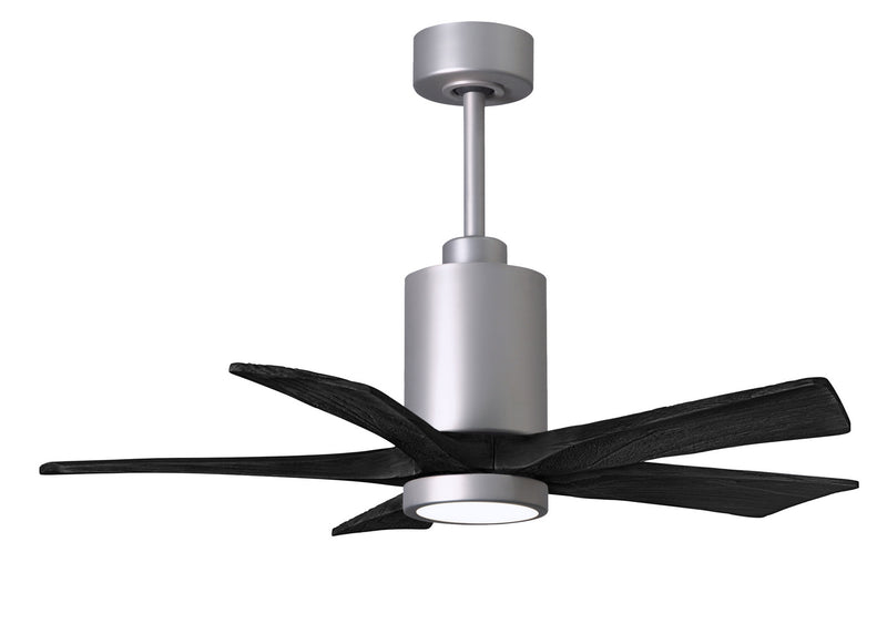 Matthews Fan Company Patricia PA5-BN-BK-42 42``Ceiling Fan, Brushed Nickel Finish - LightingWellCo