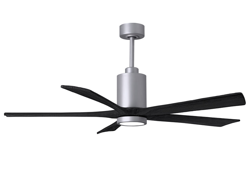 Matthews Fan Company Patricia PA5-BN-BK-60 60``Ceiling Fan, Brushed Nickel Finish - LightingWellCo