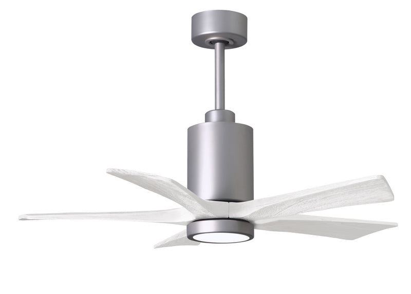 Matthews Fan Company Patricia PA5-BN-MWH-42 42``Ceiling Fan, Brushed Nickel Finish - LightingWellCo