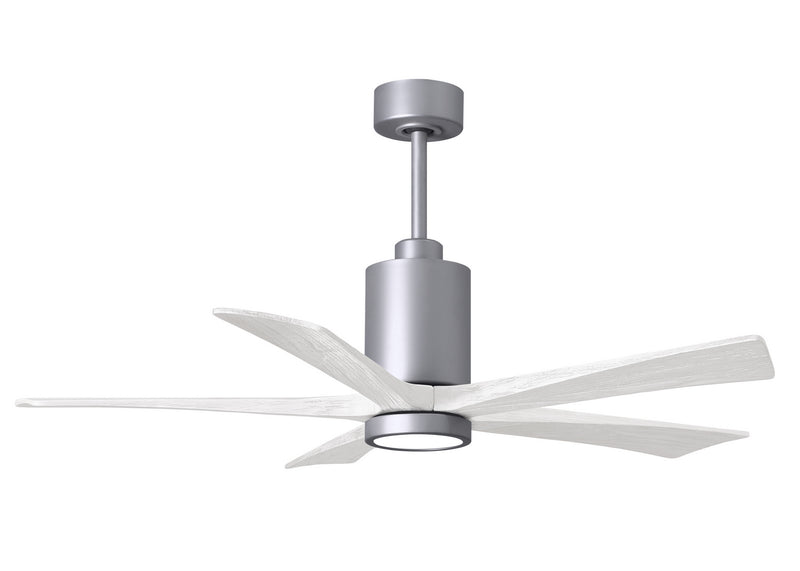 Matthews Fan Company Patricia PA5-BN-MWH-52 52``Ceiling Fan, Brushed Nickel Finish - LightingWellCo