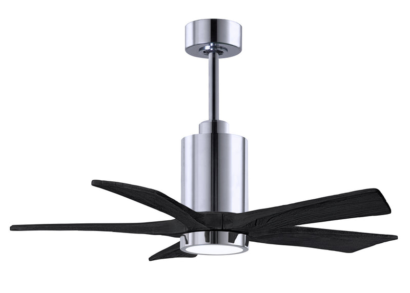 Matthews Fan Company Patricia PA5-CR-BK-42 42``Ceiling Fan, Polished Chrome Finish - LightingWellCo