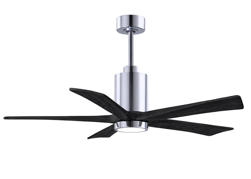 Matthews Fan Company Patricia PA5-CR-BK-52 52``Ceiling Fan, Polished Chrome Finish - LightingWellCo