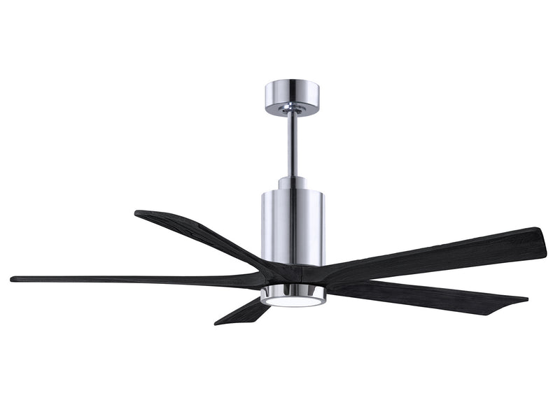 Matthews Fan Company Patricia PA5-CR-BK-60 60``Ceiling Fan, Polished Chrome Finish - LightingWellCo