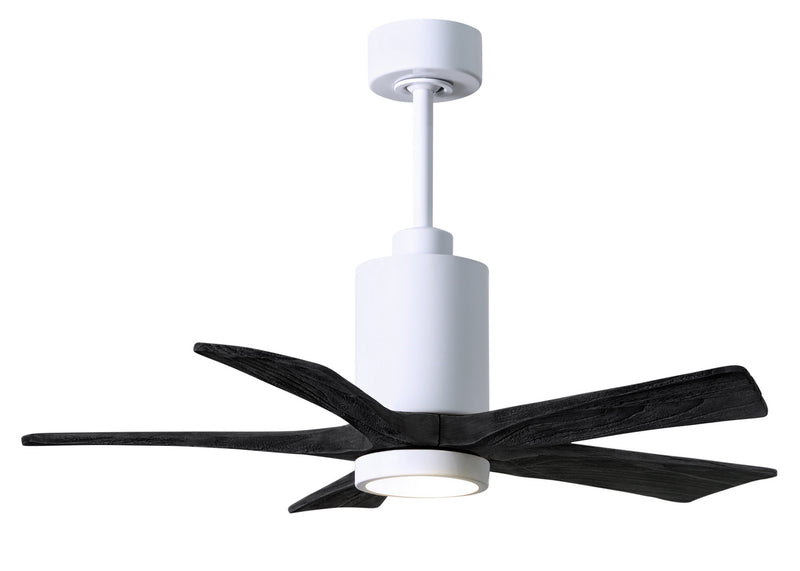 Matthews Fan Company Patricia PA5-WH-BK-42 42``Ceiling Fan, Gloss White Finish - LightingWellCo