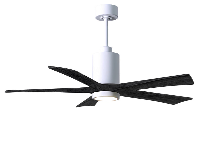 Matthews Fan Company Patricia PA5-WH-BK-52 52``Ceiling Fan, Gloss White Finish - LightingWellCo