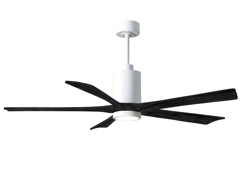 Matthews Fan Company Patricia PA5-WH-BK-60 60``Ceiling Fan, Gloss White Finish - LightingWellCo