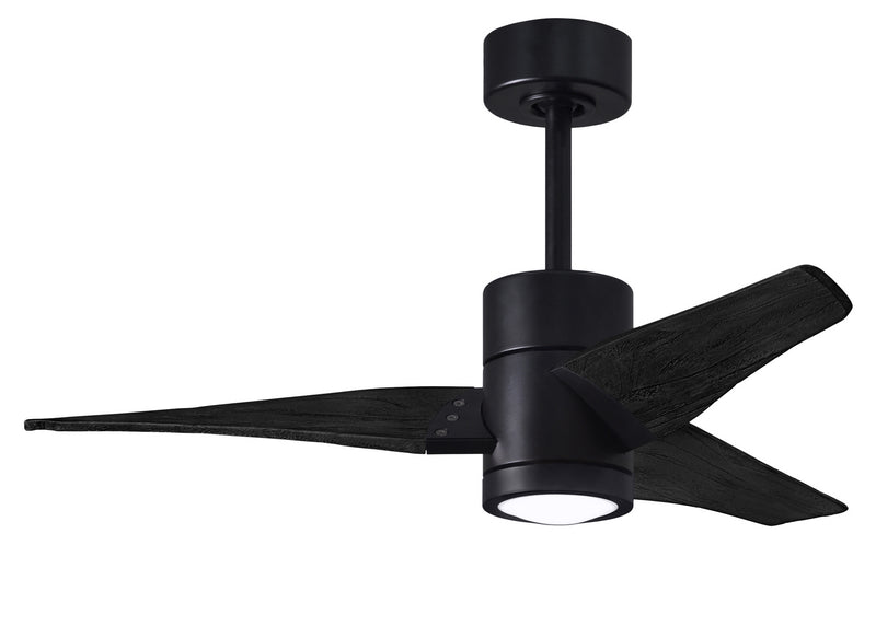 Matthews Fan Company Super Janet SJ-BK-BK-42 42``Ceiling Fan, Matte Black Finish - LightingWellCo