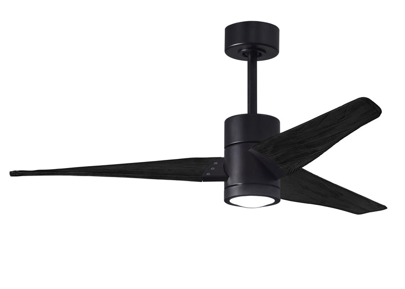 Matthews Fan Company Super Janet SJ-BK-BK-52 52``Ceiling Fan, Matte Black Finish - LightingWellCo