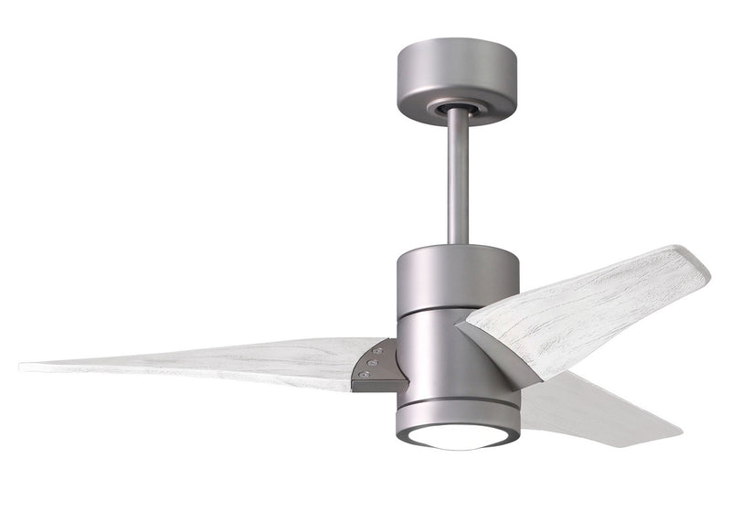 Matthews Fan Company Super Janet SJ-BN-MWH-42 42``Ceiling Fan, Brushed Nickel Finish - LightingWellCo