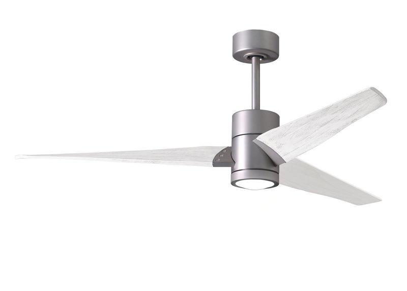 Matthews Fan Company Super Janet SJ-BN-MWH-60 60``Ceiling Fan, Brushed Nickel Finish - LightingWellCo