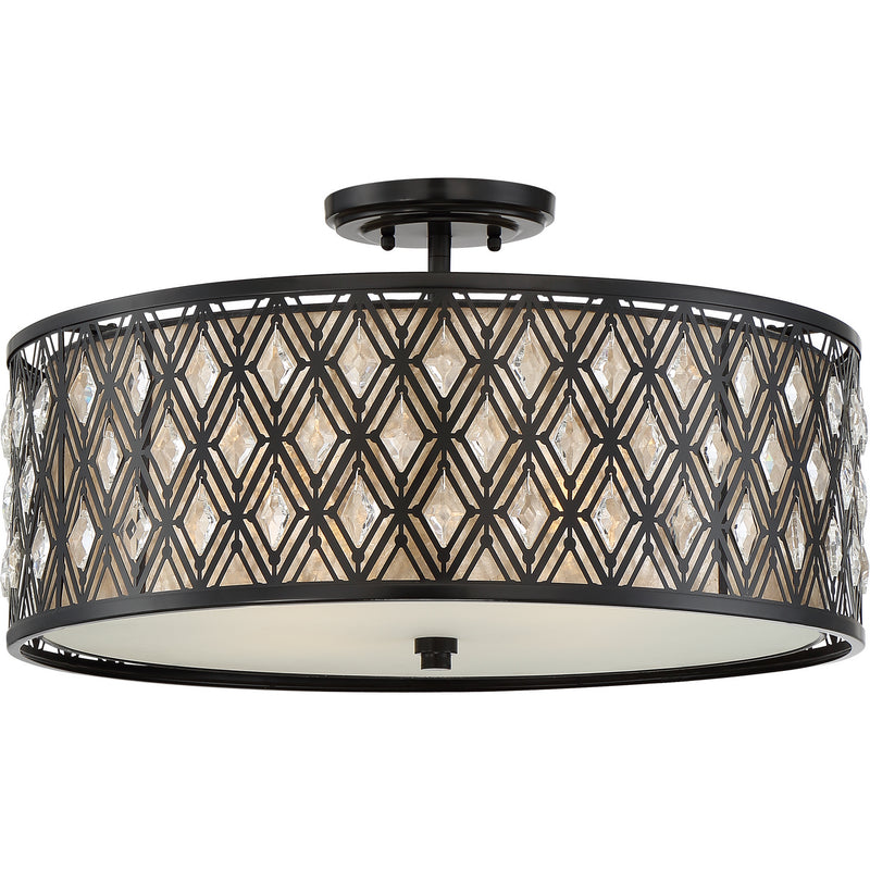 Quoizel MCBQ1722K Four Light Semi-Flush Mount, Mystic Black Finish - LightingWellCo