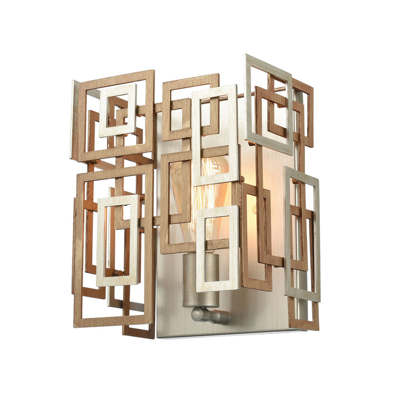 ELK Home 12300/1 One Light Wall Sconce, Matte Gold, Aged Silver, Aged Silver Finish - At LightingWellCo