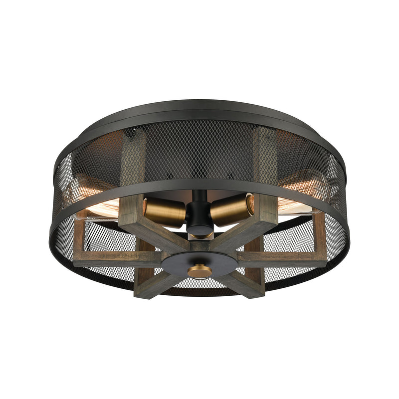 ELK Home 16545/3 Three Light Flush Mount, Matte Black Finish - At LightingWellCo