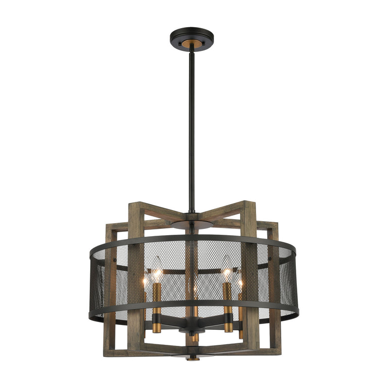 ELK Home 16547/5 Five Light Chandelier, Matte Black Finish - At LightingWellCo