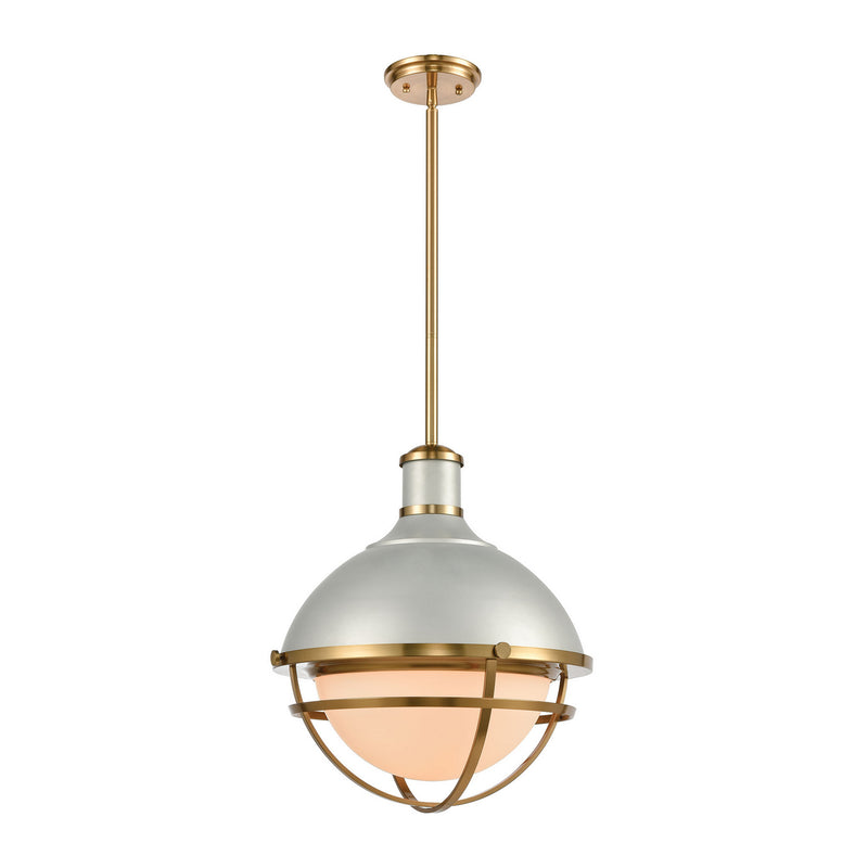 ELK Home 16565/1 One Light Pendant, Satin Silver, Satin Brass, Satin Brass Finish - At LightingWellCo