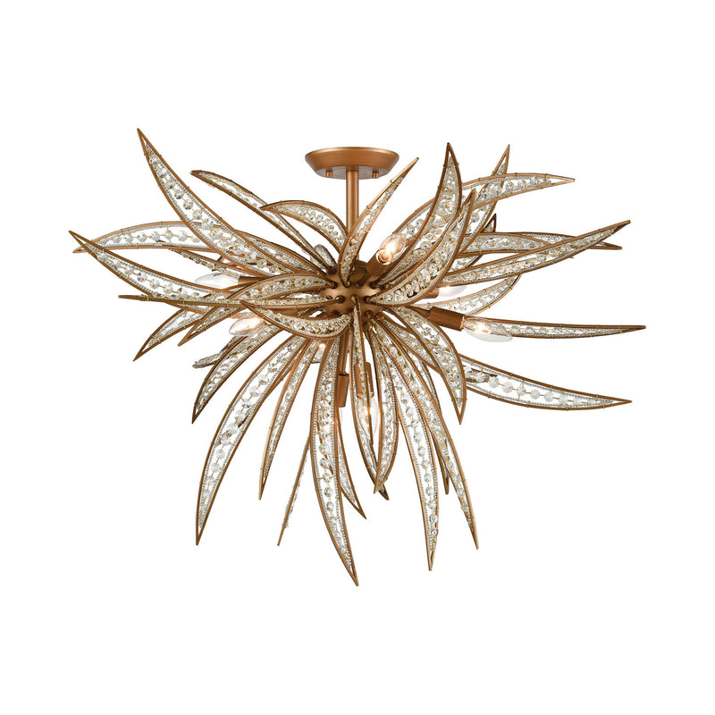 ELK Home 16763/8 Eight Light Semi Flush Mount, Matte Gold Finish-LightingWellCo