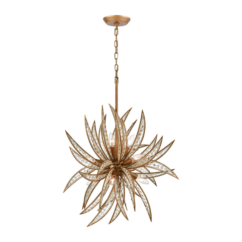 ELK Home 16764/8 Eight Light Chandelier, Matte Gold Finish-LightingWellCo