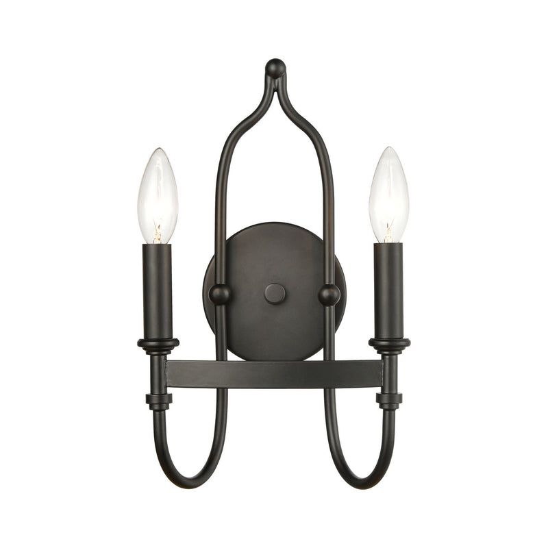 ELK Home 46381/2 Two Light Wall Sconce, Matte Black Finish - At LightingWellCo