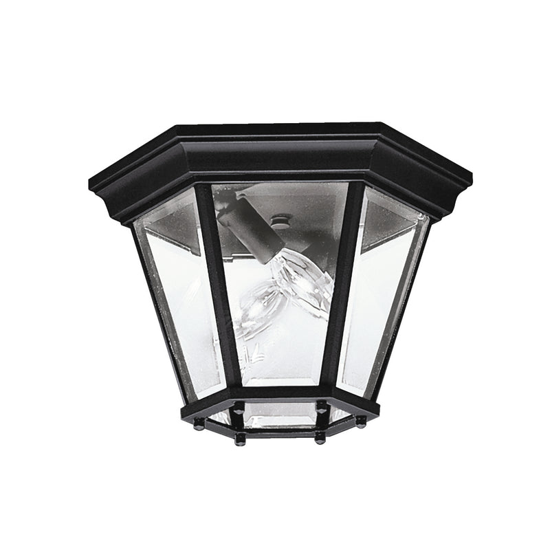 Kichler 9850BK Two Light Outdoor Ceiling Mount, Black Finish - LightingWellCo