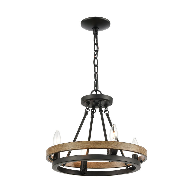 ELK Home 75054/4 Four Light Chandelier, Matte Black, Aspen, Aspen Finish - At LightingWellCo