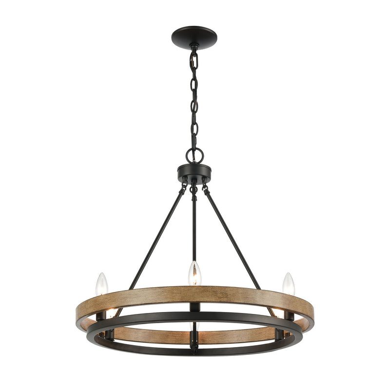 ELK Home 75056/6 Eight Light Chandelier, Matte Black, Aspen, Aspen Finish - At LightingWellCo