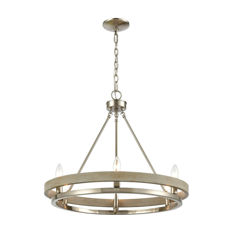 ELK Home 75066/6 Eight Light Chandelier, Satin Nickel, Beechwood, Beechwood Finish - At LightingWellCo