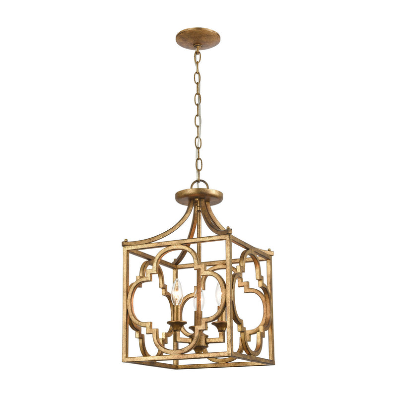 ELK Home 75125/3 Three Light Chandelier, Antique Gold Finish - At LightingWellCo