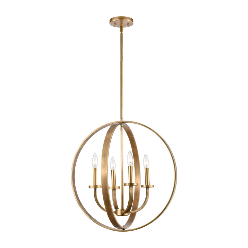 ELK Home 89045/4 Four Light Chandelier, Natural Brass Finish - At LightingWellCo