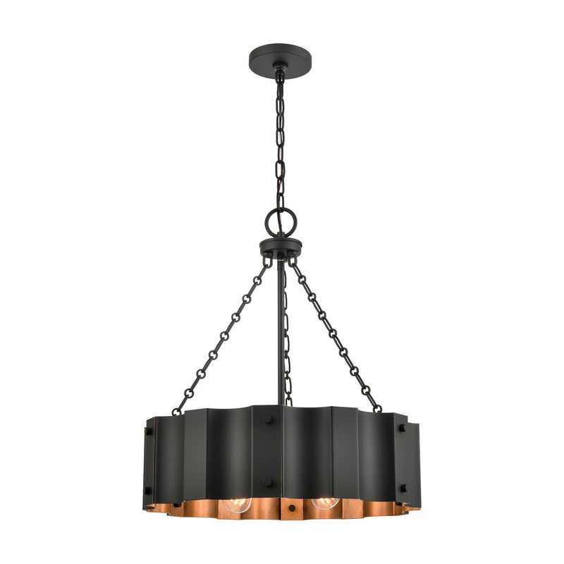 ELK Home 89077/4 Four Light Chandelier, Black, Gold, Gold Finish - At LightingWellCo