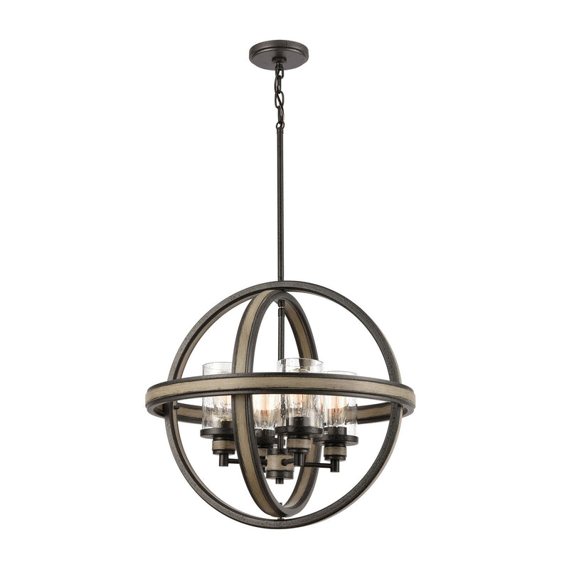 ELK Home 89158/4 Four Light Chandelier, Anvil Iron Finish - At LightingWellCo