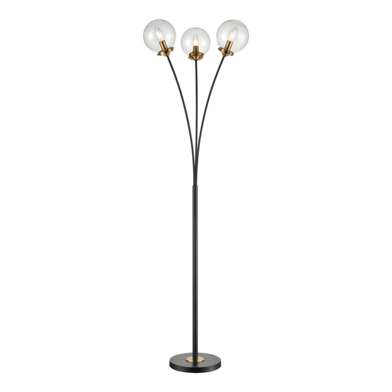 ELK Home D4481 LED Floor Lamp, Burnished Brass, Matte Black, Clear, Matte Black, Clear Finish - At LightingWellCo