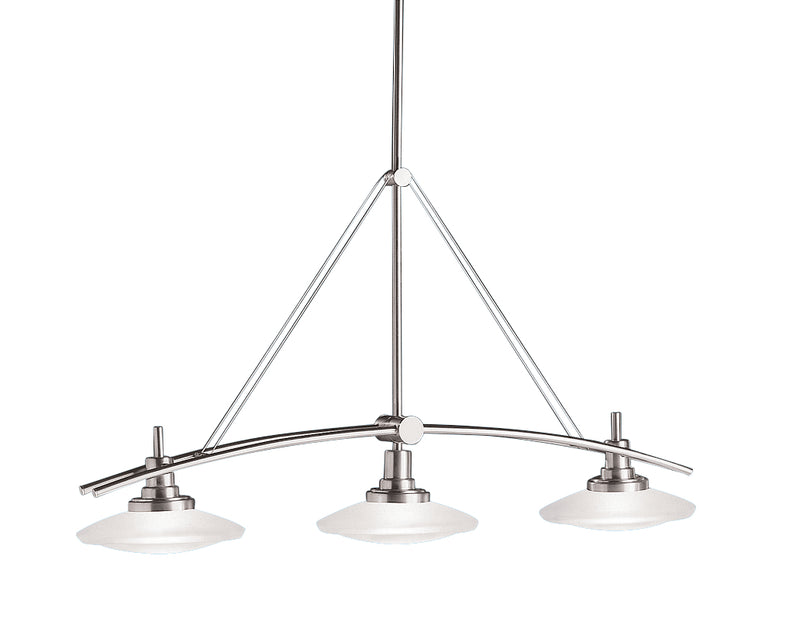 Kichler 2955NI Three Light Linear Chandelier, Brushed Nickel Finish - LightingWellCo