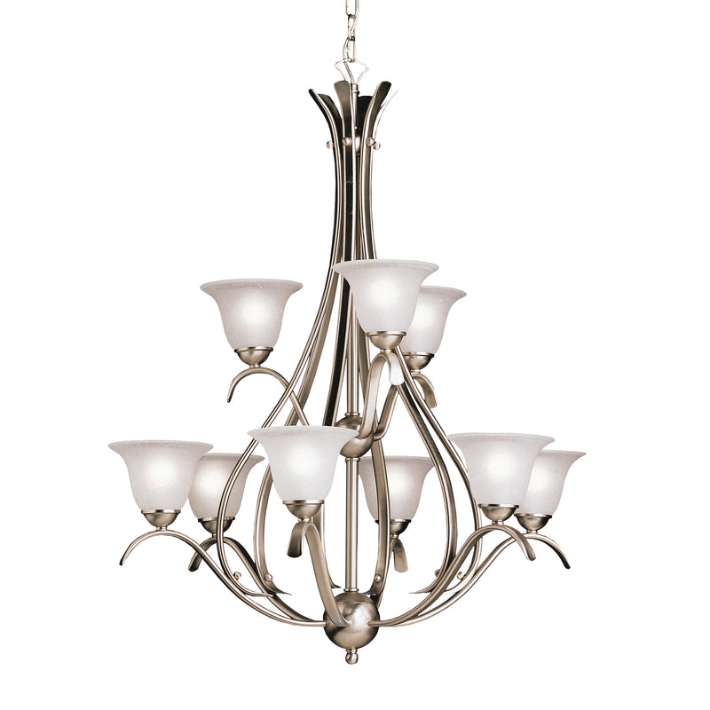 Kichler 2520NI Nine Light Chandelier, Brushed Nickel Finish - LightingWellCo