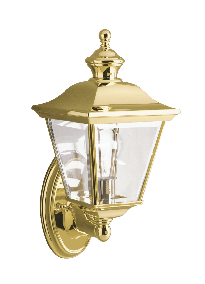 Kichler 9713PB One Light Outdoor Wall Mount, Polished Brass Finish - LightingWellCo